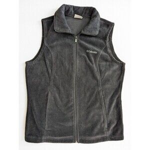 Columbia Full Zip Fleece Vest Women's Medium Black/Dark Gray